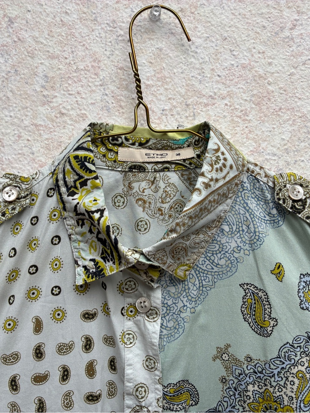 Etro womanโs Paisley Patchwork Button-Up Shirt -